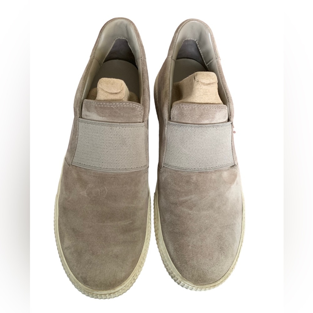 Vince. Leather Suede Smoke Tan Slip On Sneaker Flats Shoes Women’s Size 7.5
